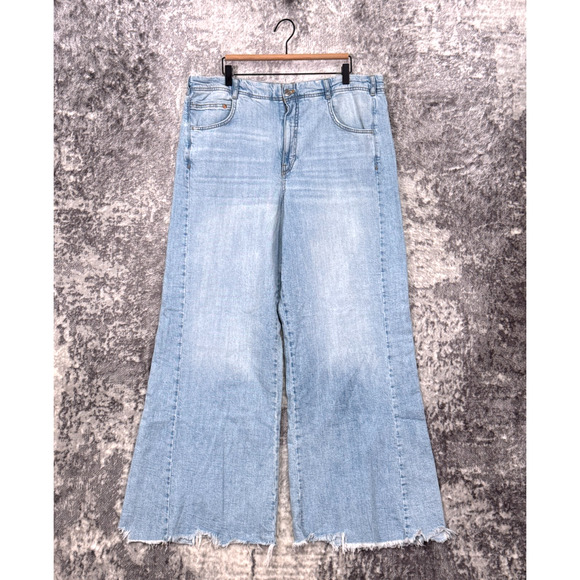 Anthropologie Jeans 34 Tall Womens Pilcro Adi Regenerative Cotton Mid Rise Flare - Picture 1 of 8